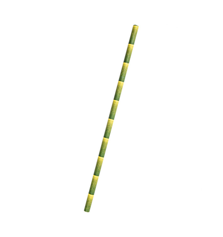 Papieren rechte rietjes bamboe Ø6mm 21cm (250 stuks) Papieren rechte rietjes bamboe Ø6mm 21cm (250 stuks)