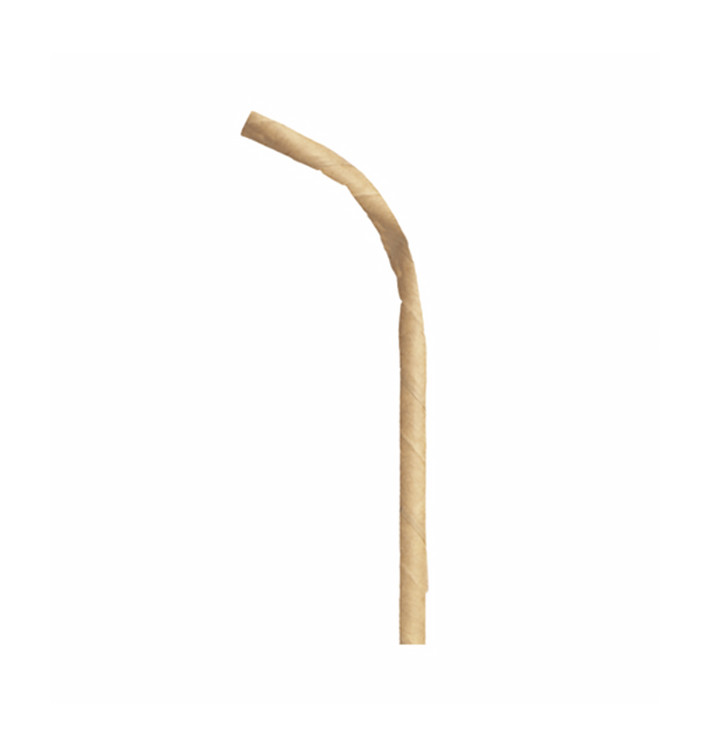 Paille Flexible Papier Kraft Ø6mm 230mm (250 Utés) Paille Flexible Papier Kraft Ø6mm 230mm (250 Utés)