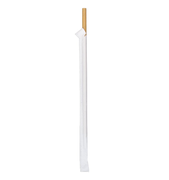 Paille Papier Naturel Emballée Ø8mm 20cm (100 Utés) Paille Papier Naturel Emballée Ø8mm 20cm (100 Utés)