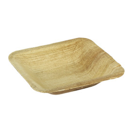 Assiette carrée mini Feuilles de Palmier 7,7x7,7cm (25 Unités)