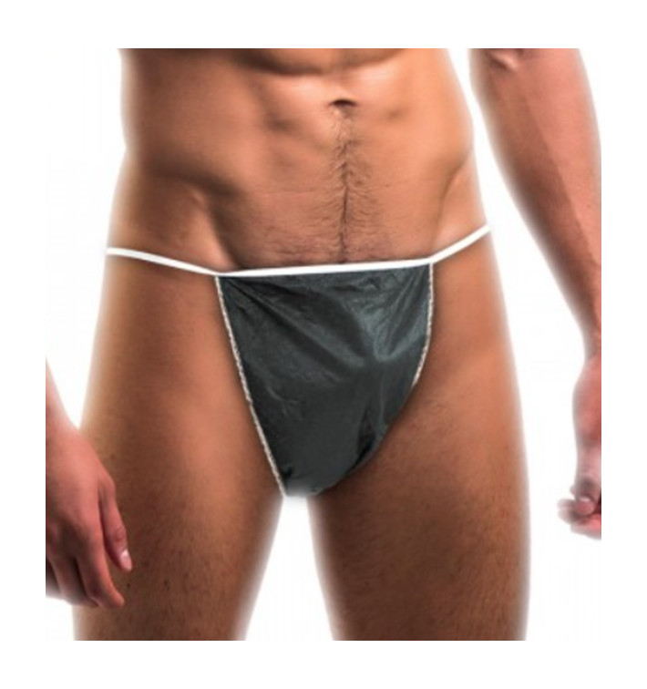 String en PP non Tissé Noir Pour Homme (100 Utés) String en PP non Tissé Noir Pour Homme (100 Utés)