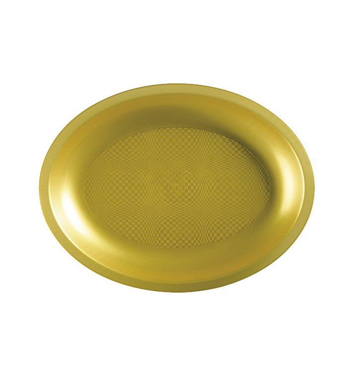 Plateau Plastique Réutilisable Ovale Or PP 255x190mm (25 Utés) Plateau Plastique Réutilisable Ovale Or PP 255x190mm (25 Utés)