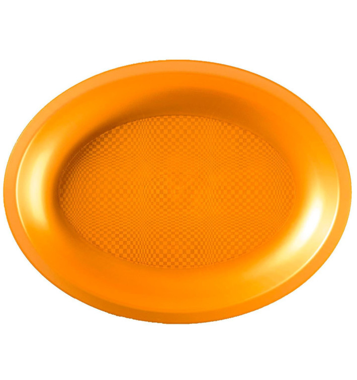 Plateau Plastique Réutilisable Ovale Or PP 315x220mm (240 Utés) Plateau Plastique Réutilisable Ovale Or PP 315x220mm (240 Utés)