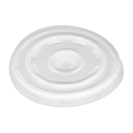 Plastic PS Deksel met rietsleuf Ø7,4cm voor Schuim beker 6 Oz/7 Oz en Papieren beker 6 Oz (100 stuks)