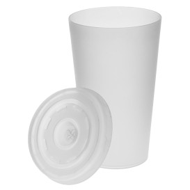 Plastic PS Deksel met rietsleuf Ø7,4cm voor Schuim beker 6 Oz/7 Oz en Papieren beker 6 Oz (100 stuks)