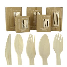 Houten mini vork Eco 10,5cm (100 stuks) 