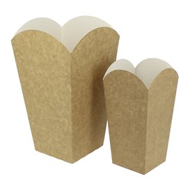 Paper Popcorn Box Small Size Kraft 45g 6,5x8,5x15cm (25 Units)