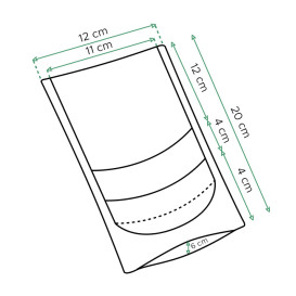 Sac DoyPack avec fermeture et fenêtre Blanc 12+6x20cm (50 Utés)