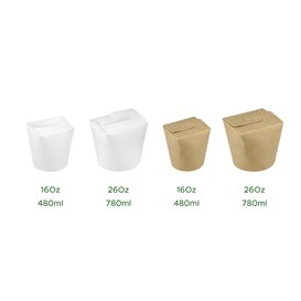 Papieren Take-Out Container 100% ECO Kraft 16Oz/480ml (500 stuks)