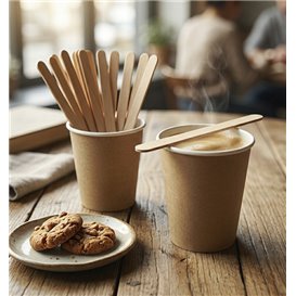 Agitateur à Café en Bois 110mm Emballé (500 Unités)