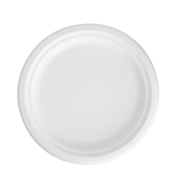 Assiette en Canne à Sucre Blanc Ø17 cm (50 Unités)