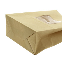 Sac SOS Kraft avec fermeture et fenêtre 15+7x23cm (1000 Utés)