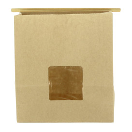 Sac SOS Kraft avec fermeture et fenêtre 20+8x23cm (50 Utés)