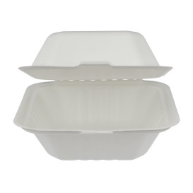 Boîte à Hamburger Canne à Sucre Blanc 152x153x77mm (125 Utés)