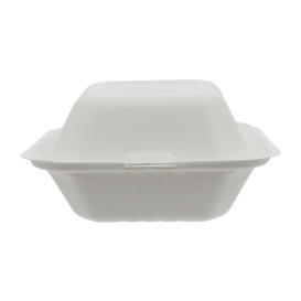 Boîte à Hamburger Canne à Sucre Blanc 152x153x77mm (125 Utés)