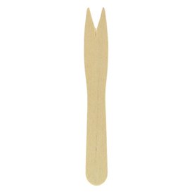 Mini Fourchette en bois Natural 8,5cm (1000 Unités)