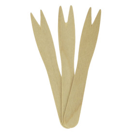 Mini Fourchette en bois Natural 8,5cm (1000 Unités)