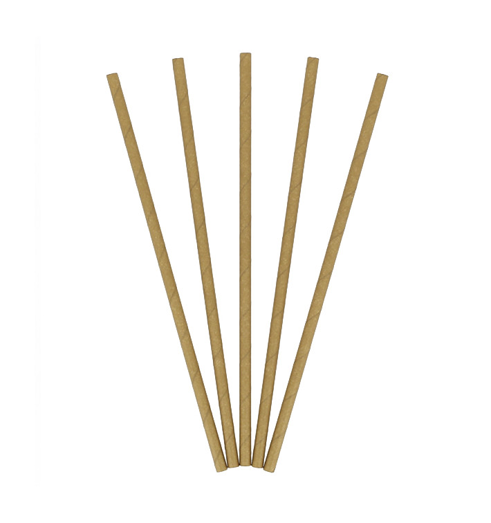 Paille Droite Papier Kraft Ø6mm 21cm (100 Unités) Paille Droite Papier Kraft Ø6mm 21cm (100 Unités)
