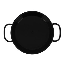 Bediening mini Paella pan dienblad zwart PP 15cm (6 stuks) 