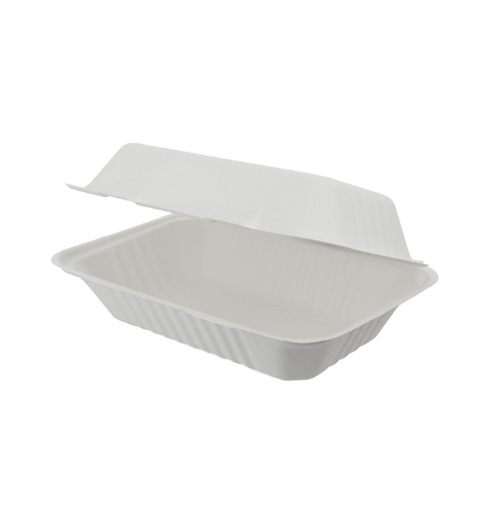 Boîte Bio en Canne à Sucre Blanc 150x220x50mm (50 Unités) Boîte Bio en Canne à Sucre Blanc 150x220x50mm (50 Unités)