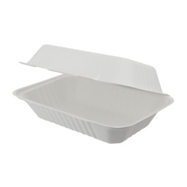 Boîte Bio en Canne à Sucre Blanc 150x220x50mm (300 Utés)