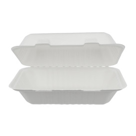 Boîte Bio en Canne à Sucre Blanc 150x220x50mm (300 Utés)