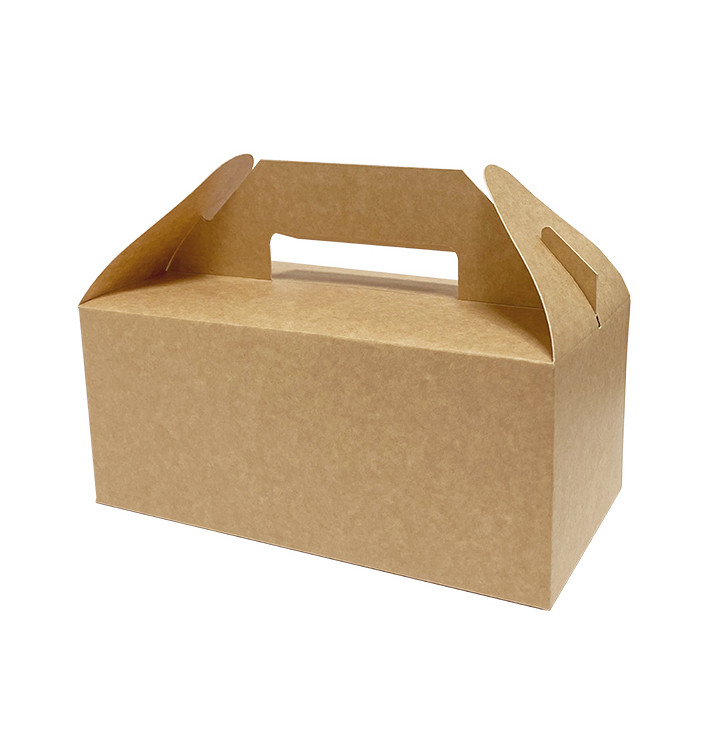 Kraft Kartonnen Picknickdoos 228x122x97mm (25 Stuks) Kraft Kartonnen Picknickdoos 228x122x97mm (25 Stuks)