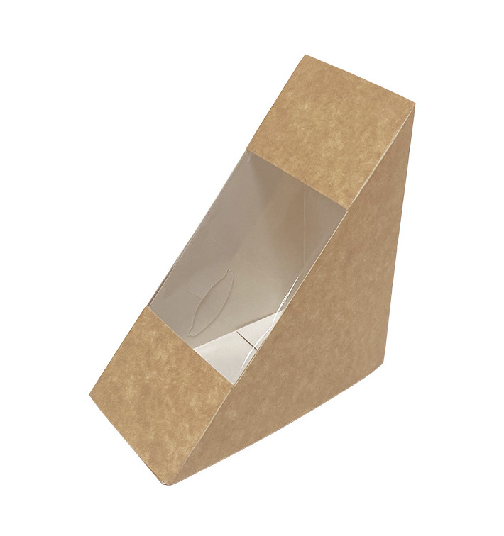 Kraft Kartonnen Wrapper met Venster 125x65x125mm (500 Stuks) Kraft Kartonnen Wrapper met Venster 125x65x125mm (500 Stuks)
