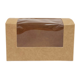 Boîte en carton kraft avec fenêtre 125x70x70mm (500 Utés)