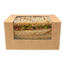 Boîte en carton kraft avec fenêtre 125x70x70mm (500 Utés)