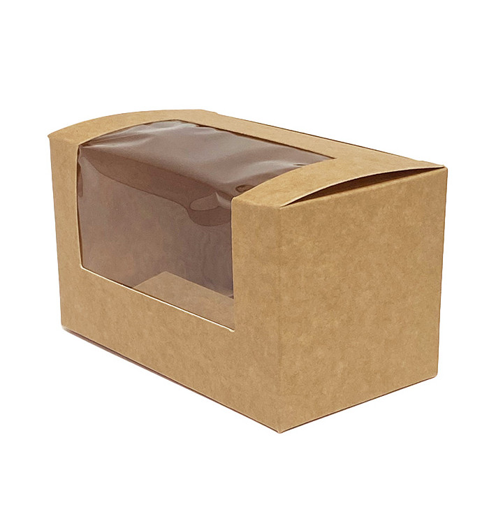 Kraft Kartonnen doos met Venster 125x70x70mm (500 Stuks) Kraft Kartonnen doos met Venster 125x70x70mm (500 Stuks)