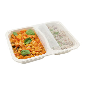 Suikerriet Container PLA 2C gelamineerd 820ml 22,7x17,8x3,2cm  (300 Stuks)