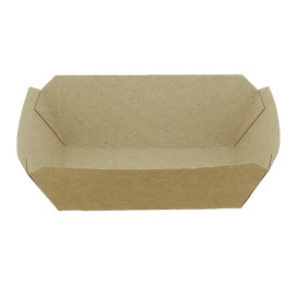 Kartonnen Snackbakjes kraft 250ml 9,6x6,5x4,2cm (25 stuks) 