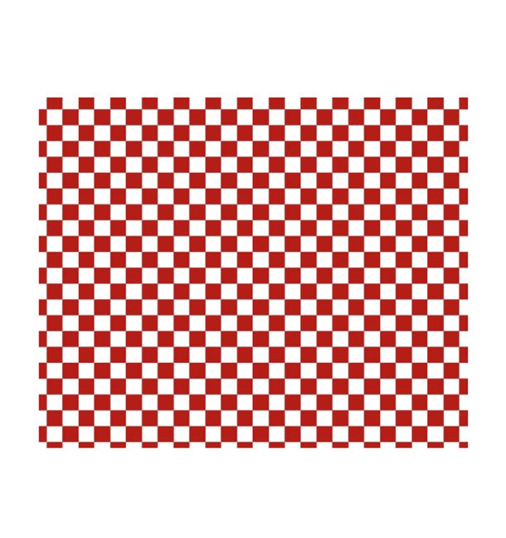 Graspapier inpakvellen “Vichy” rood 20x24,5cm (1000 stuks) 