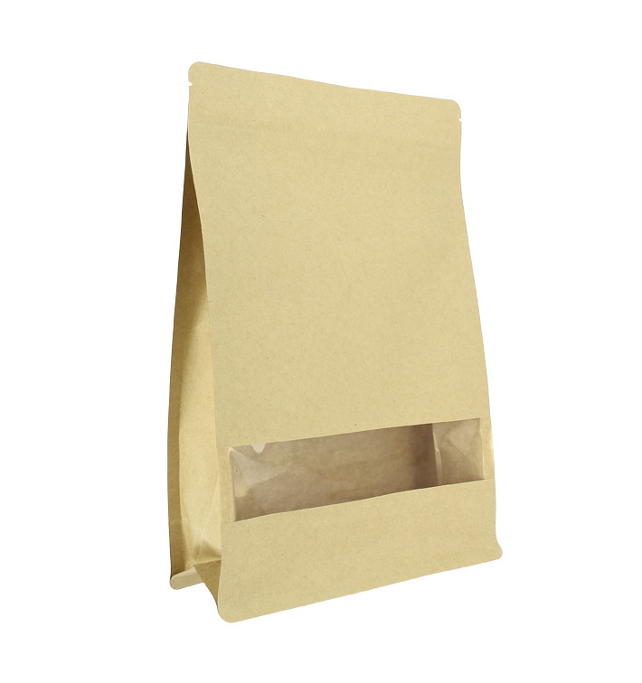 Sac StandUp Kraft avec fermeture et fenêtre 20+8x30cm (50 Utés) Sac StandUp Kraft avec fermeture et fenêtre 20+8x30cm (50 Utés)