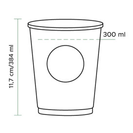 Gobelet Carton PLA BioWare 12oz/384ml Ø8,0cm (1100 Utés)