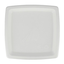 Assiette Carrée Canne à Sucre Blanc 170mm (1.000 Utés)