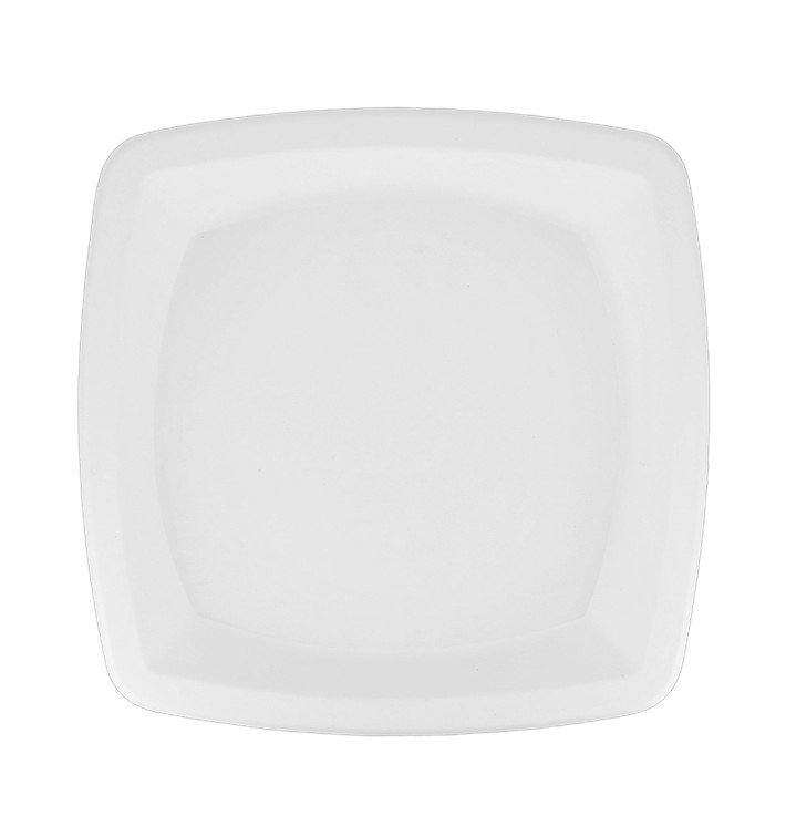 Assiette Carrée Canne à Sucre Blanc 250mm (125 Utés) Assiette Carrée Canne à Sucre Blanc 250mm (125 Utés)