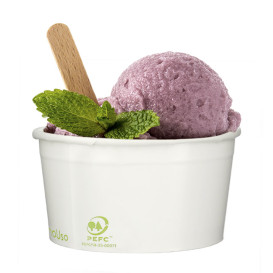 Pot à glace en Carton Ecologique 140ml (60 Unités)