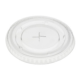 Plat deksel met kruis PET transparant Ø8,5cm (50 stuks) 
