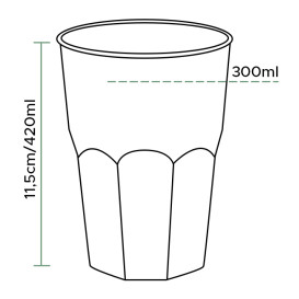 Verre Plastique "Frost" Vert citron PP 420ml (20 Unités)