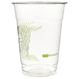 Stof gebaseerd op Maizena PLA beker  "groen Stripe" 470ml (1.000 stuks)