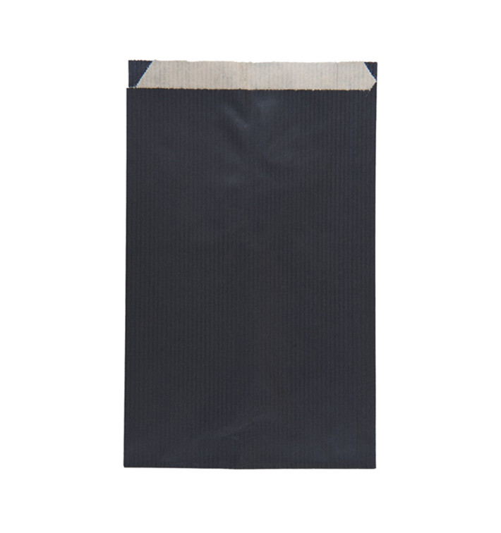 Sac Papier Kraft Noir 19+8x35cm (750 Unités) Sac Papier Kraft Noir 19+8x35cm (750 Unités)