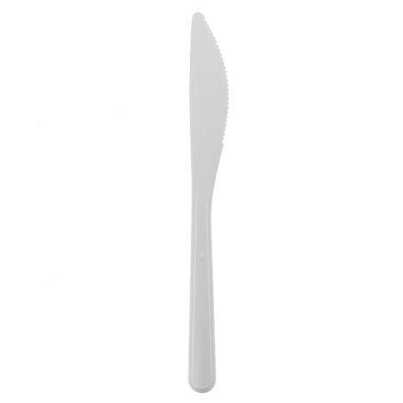 Couteau Réutilisable Durable PP Minéral Blanc 18,5cm (50 Utés)