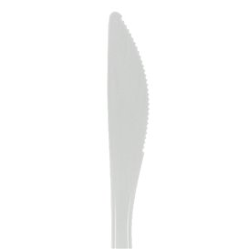 Couteau réutilisable PP minéral "Hercules" Blanc 185mm (50 Utés)