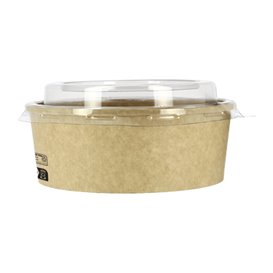 Papieren Container Kraft + RPET Deksel 25 Oz/750 ml (50 stuks) Papieren Container Kraft + RPET Deksel 25 Oz/750 ml (50 stuks)