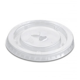 Plastic platte Deksel met kruis PP kristal Ø7,9cm (50 stuks) 