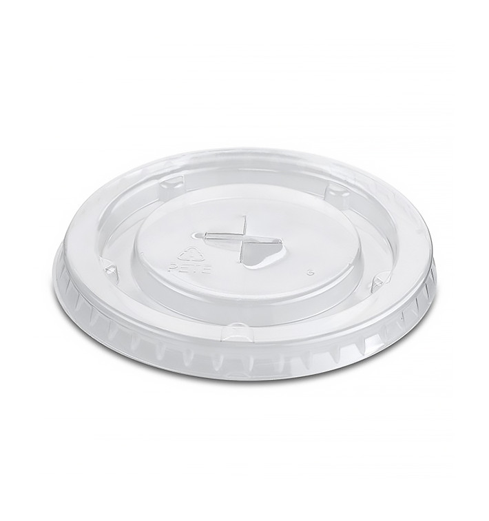Plastic platte Deksel met kruis PP kristal Ø7,9cm (50 stuks) 