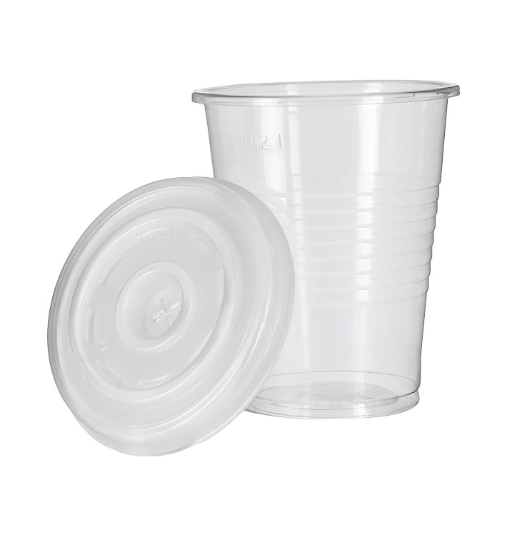 PP Transparante Beker 240ml + Travel Deksel PS Ø7,4cm (1.000 Stuks)