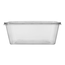 Plastic Container en Plastic Deksel PP Rechthoekige Vorm 1.000ml (50 Stuks)